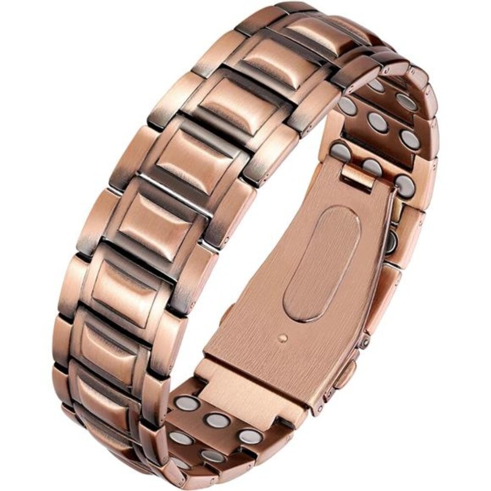 Mens Copper Bracelet Magnetic Bracelet Adjustable Pure Copper Strength Link Tool